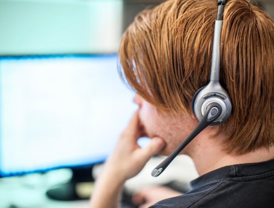 Customer service consultant with headset Customer service consultant with headset